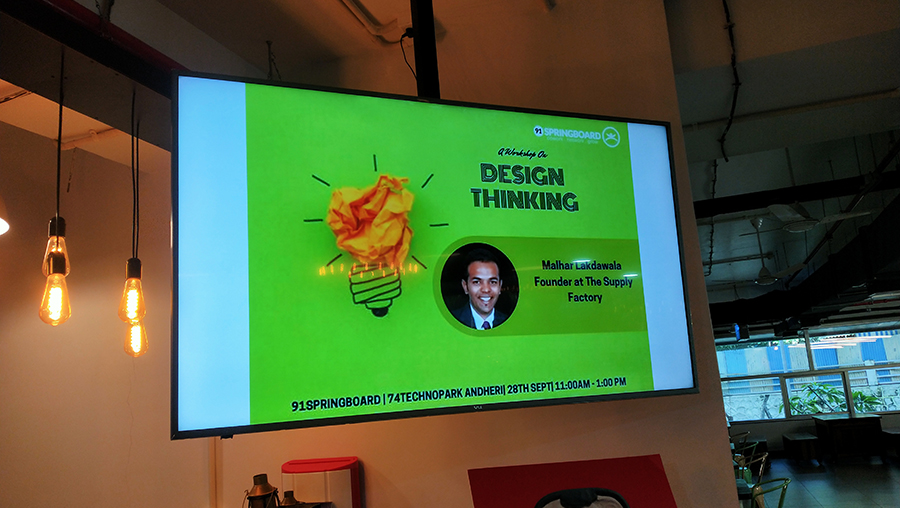 Design Thinking workshop – Mumbai – 28th September 2019