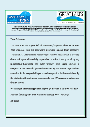 Karmayoga Newsletter