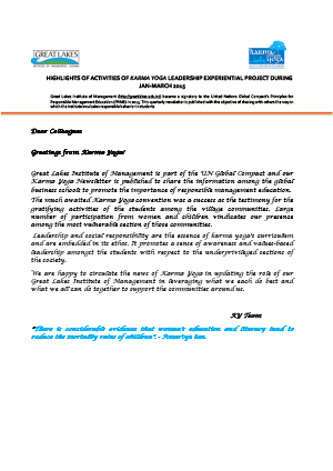 Karmayoga Newsletter