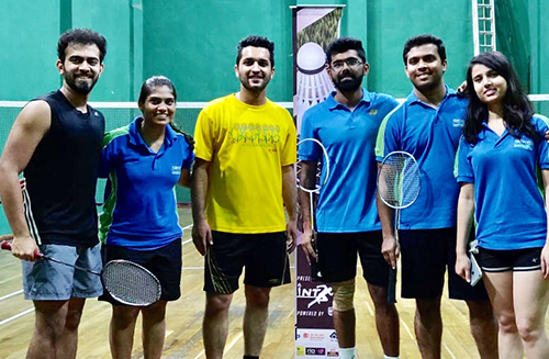 Winners of the Inter B School Badminton Tournament 2019 – Sprint – organized by SP Jain
