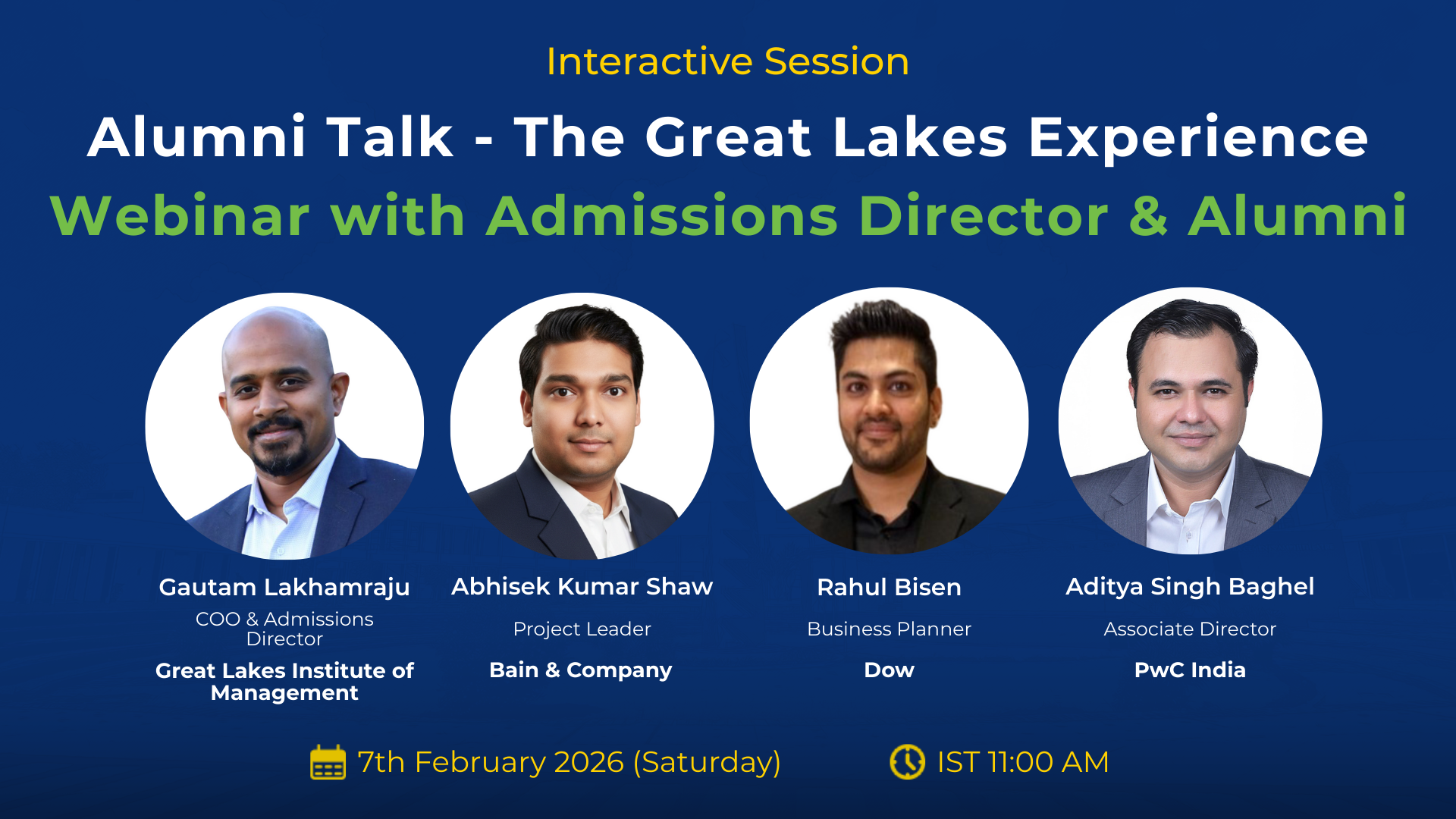 Alumni Talk - The Great Lakes Experience