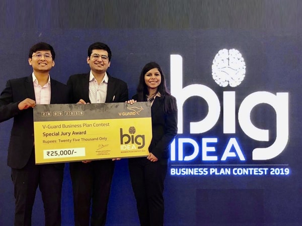 4th Prize (Special Jury Award) at Big Idea Business Plan Contest organized by V-Guard. 4th Prize (Special Jury Award) at Big Idea Business Plan Contest organized by V-Guard.